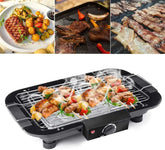 VickyHome 1500W Electric BBQ Grill – Smokeless Nonstick Barbecue Machine with Detachable Wire Grid Rack & Oil Drip Tray  Adomoo
